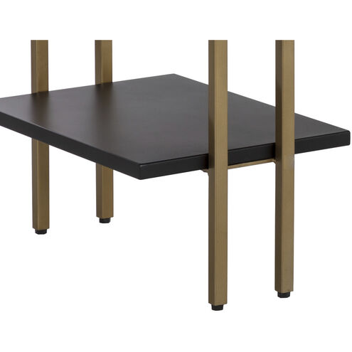 Levigne 55 X 20 inch Black / Antique Brass Desk